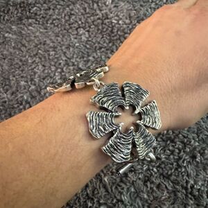 Intricate Silver Flower Bracelet